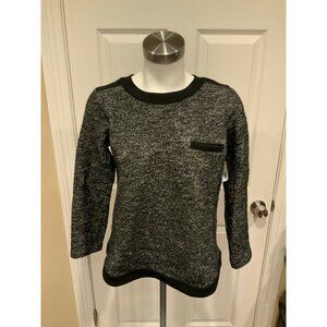 Madewell Gray Boiled Wool Blend Sweater w/ Zip Back, Size Small